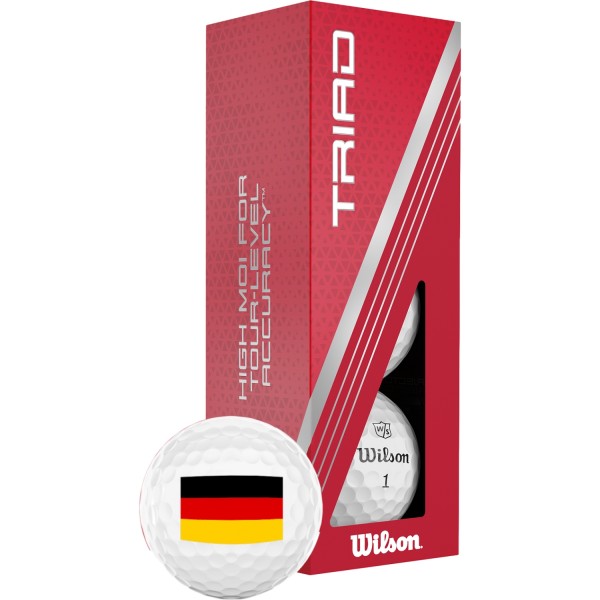 Wilson TRIAD &quotGERMANY&quot Golfbälle - 3er Pack weiß